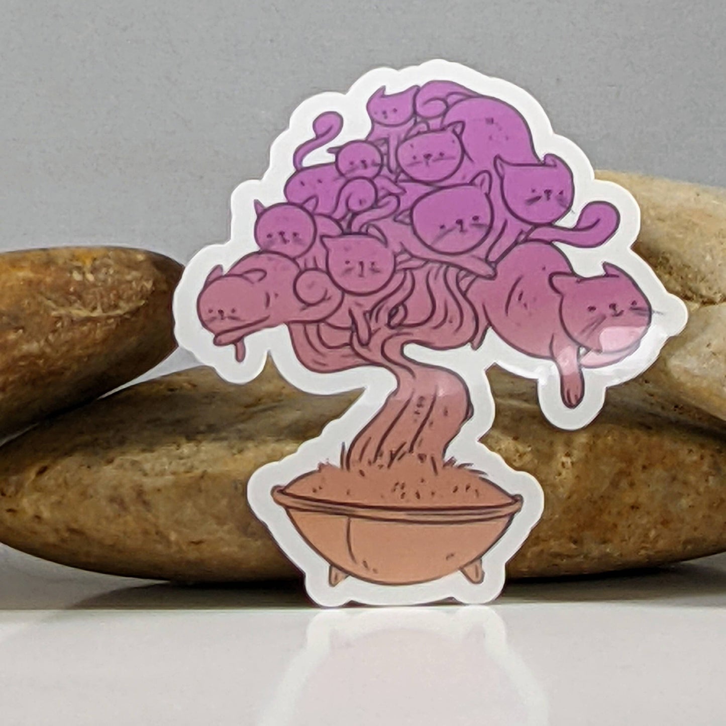 Bonsai Cat Tree Sticker - 3"