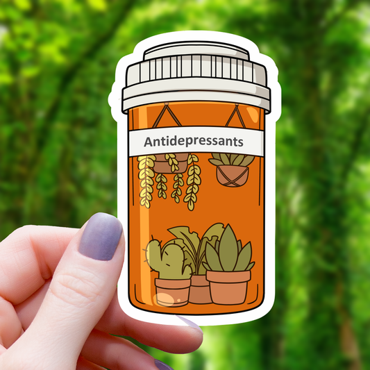 Houseplant Anti-Depressants Sticker- 3"