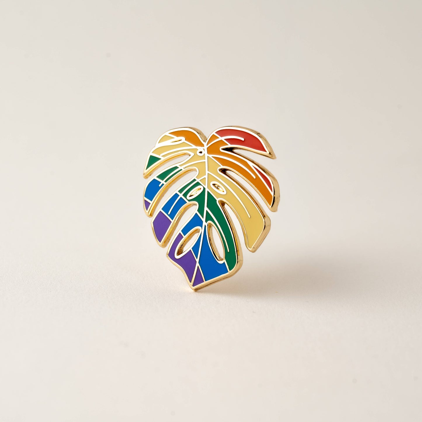 Monstera Rainbow Pride Plant Lapel Pin, Pride Gifts