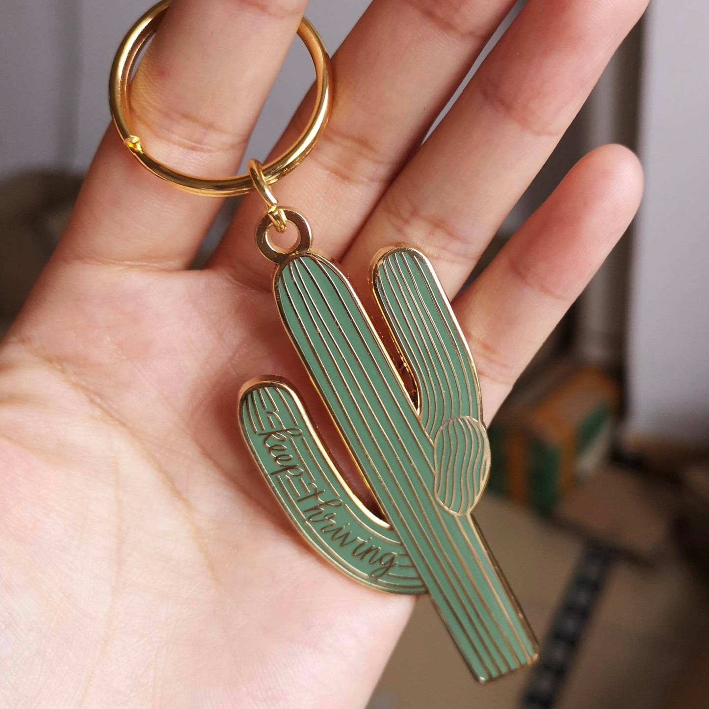 Keep Thriving Saguaro Cactus Keychain