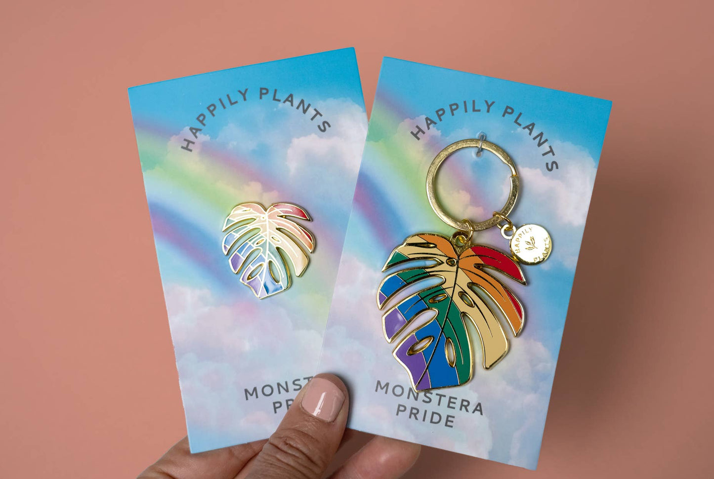 Monstera Keychain & Bag Charm, Pride Rainbow Stocking Gifts