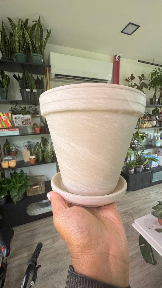 White clay pot