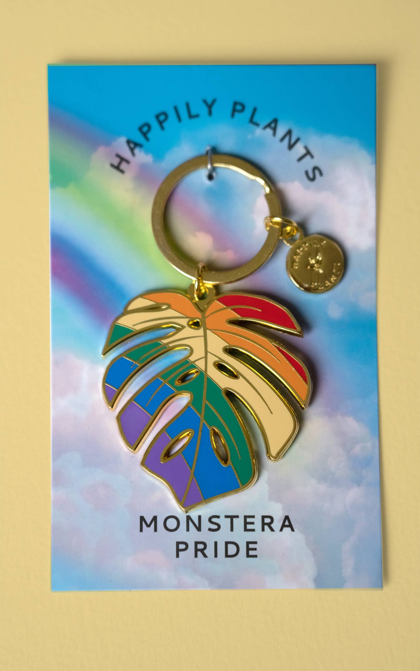 Monstera Keychain & Bag Charm, Pride Rainbow Stocking Gifts